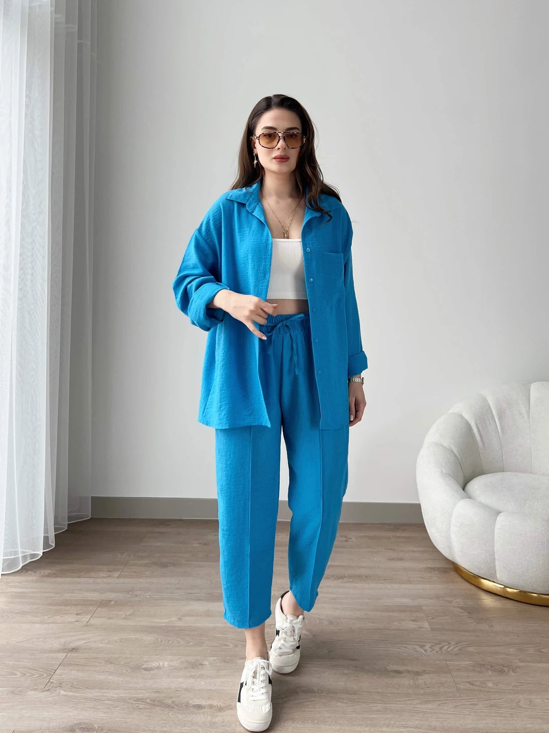 English Blue - Women’s Light Irish Cord Set