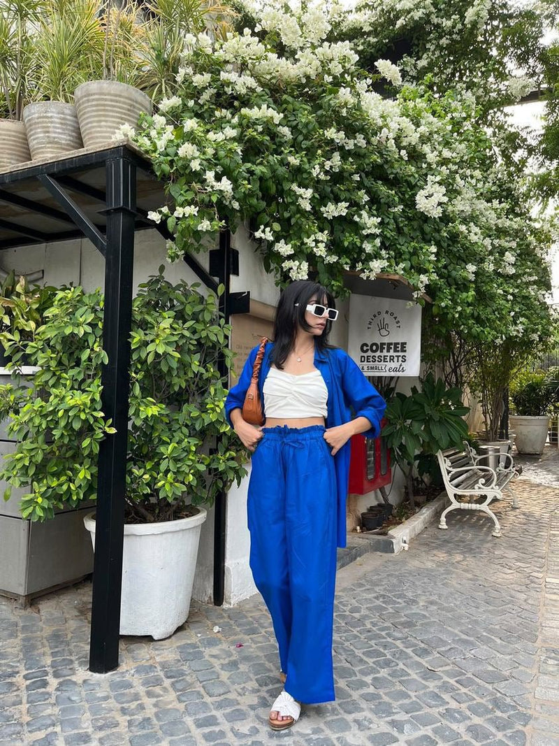 Hot Blue Coord Set Pants