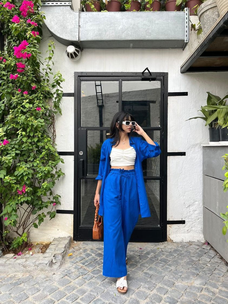 Hot Blue Coord Set Pants
