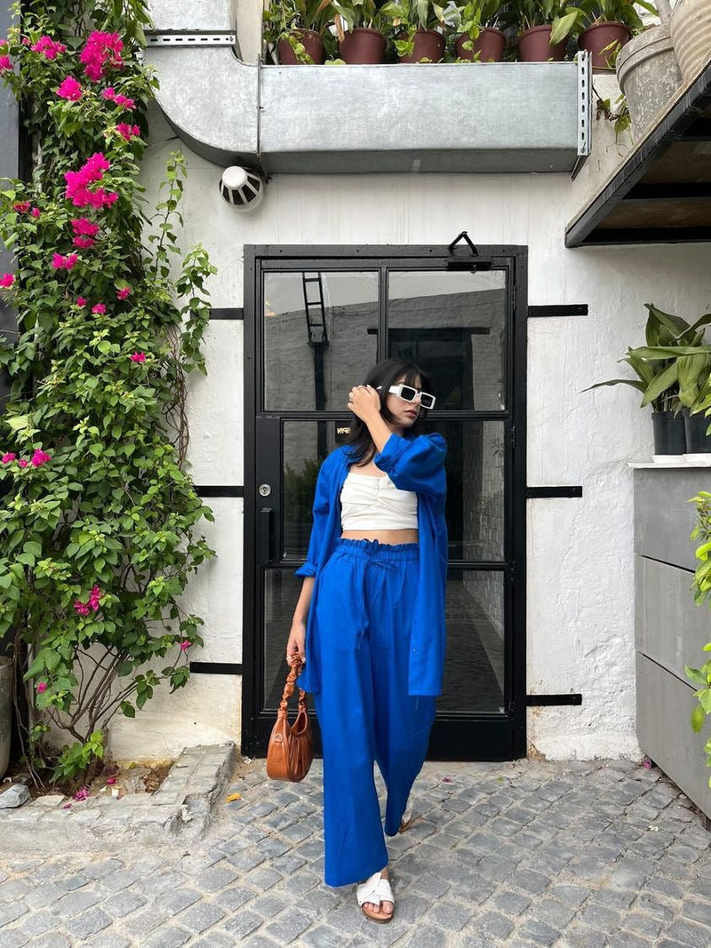Hot Blue Coord Set Pants