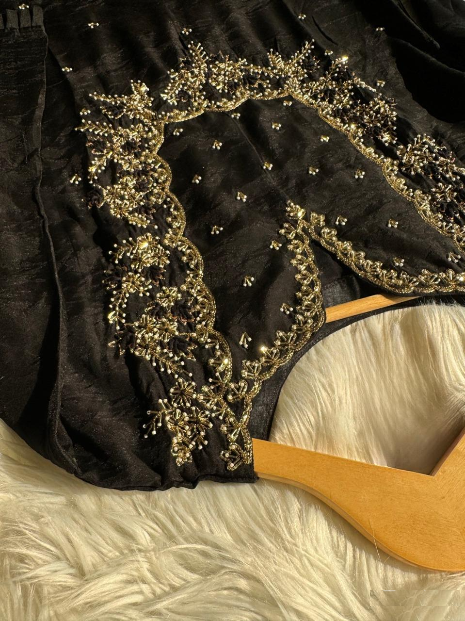 Hand work kurta Pant with dupatta with Zardosi work